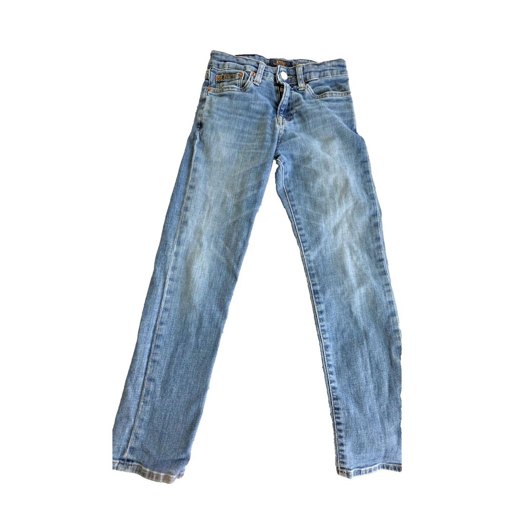 Polo Ralph Lauren Boy’s Hampton Straight Denim Jeans Adjustable Waist Med Wash 8